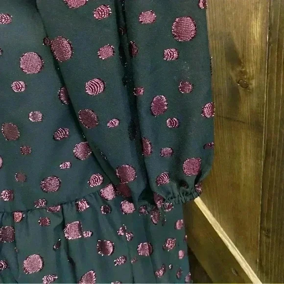 NWT ZARA Pink Polka Dot Voluminous Black Midi Dress Women’s M - Picture 11 of 13